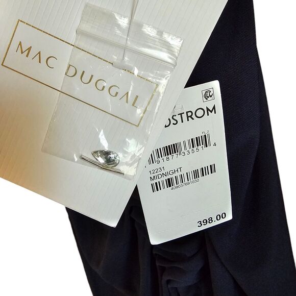 Mac Duggal Navy One-Shoulder Maxi Dress - Picture 7 of 11